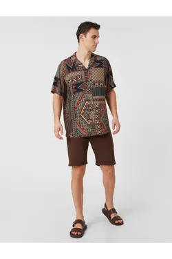 پیراهن یقه طرح‎دار ابر و باد آستین کوتاه برند Koton کد 1684566495