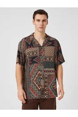 پیراهن یقه طرح‎دار ابر و باد آستین کوتاه برند Koton کد 1684566495