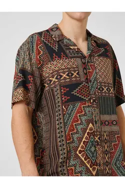 پیراهن یقه طرح‎دار ابر و باد آستین کوتاه برند Koton کد 1684566495