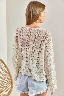 بلوز بافتنی طرح‎دار زنانه برند Bianco Lucci کد 1684513532