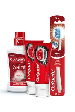 مایع مراقبت دهان مسواک خمیر دندان سفیدکننده 250میلی لیتر 360وسط 50میلی سفید برند Colgate کد 1684757254