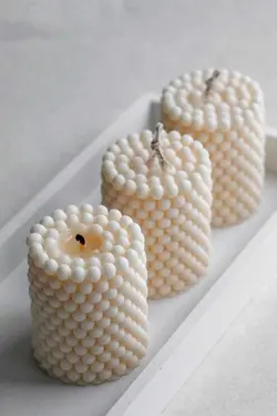 شمع کرم معطر استوانه حباب 3عدد پودر وگان برند Mumy Desing کد 1684774922