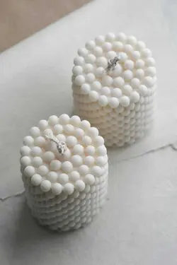 شمع کرم معطر استوانه حباب 3عدد پودر وگان برند Mumy Desing کد 1684774922