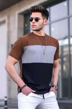 رنگ تیشرت قهوه‎ای مردانه برند Madmext کد 1684908144