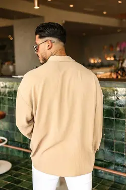 پیراهن گشاد بافتنی بژ برند outfiit man کد 1684845823