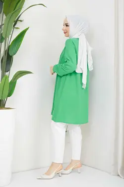 تونیک برش دار لیزر سایز بزرگ سبز برند İmajButik کد 1684842304