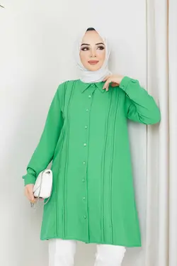 تونیک برش دار لیزر سایز بزرگ سبز برند İmajButik کد 1684842304
