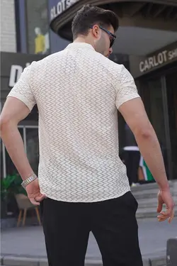 پیراهن طرح‎دار آستین کوتاه سفید برند Madmext کد 1685012448