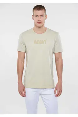 برش اسلیم فیت آرم چاپی بژ قالب تنگ / تیشرت برند Mavi کد 1685281188