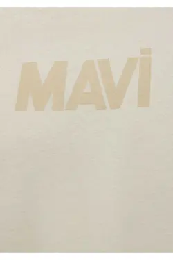 برش اسلیم فیت آرم چاپی بژ قالب تنگ / تیشرت برند Mavi کد 1685281188