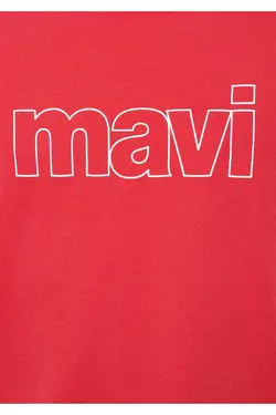 برش اسلیم فیت آرم چاپی قرمز قالب تنگ / تیشرت برند Mavi کد 1685281162