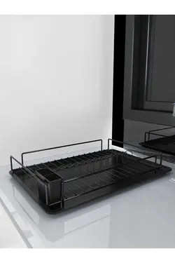سینی آبچکان جا بشقابی کارد و چنگال مات تک طبقه مشکی برند SUNTEL BANYO MUTFAK AKSESUARLARI کد 1685358496