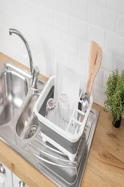 خشک کن لباسشویی جا بشقابی آبچکان قسمته کارد و چنگال پیشخوان تاشو رو برند Else Halı کد 1685358191