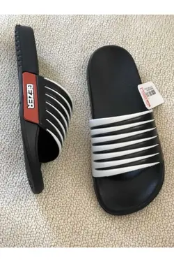 دمپایی ساحلی استخر حمام راحت کف لوکس سیاه-سفید مردانه برند Gezer کد 1685544728