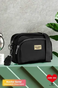 کیف دوشی دو قابل تنظیم ضربدری چشمه‎دار ضد آب بند‎دار ۰ زنانه اصل برند Tonny Black کد 1685870525