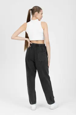 کمر کشی جیب دار پارچه به صورت کتان سند بادی تابستانی رنگی خاکستری آنتراسیت شلوار خام برند LECH STORE کد 1685819434