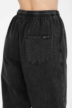 کمر کشی جیب دار پارچه به صورت کتان سند بادی تابستانی رنگی خاکستری آنتراسیت شلوار خام برند LECH STORE کد 1685819434