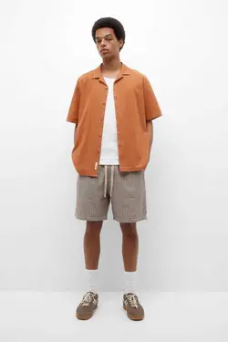 کتان برمودا راه‎راه مردانه برند Pull &amp; Bear کد 1685818669