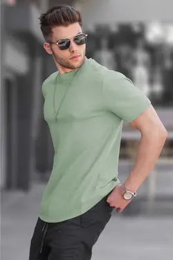 تیشرت وافل پارچه سبز نعنایی برند Madmext کد 1685811173