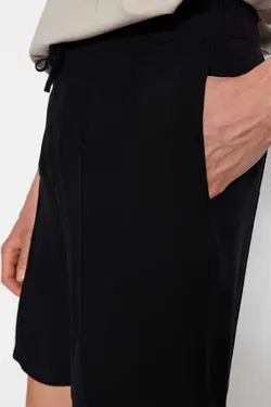 شلوارک راحت کمر کشی متناسب مردانه مشکی برند TRENDYOL MAN کد 1686045912