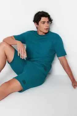 لباس راحتی بافتنی متناسب نفتی مردانه برند TRENDYOL MAN کد 1686045889