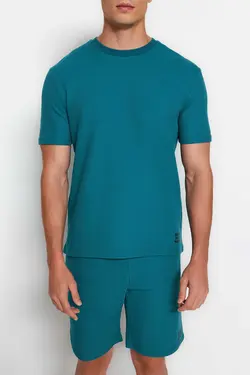 لباس راحتی بافتنی متناسب نفتی مردانه برند TRENDYOL MAN کد 1686045889