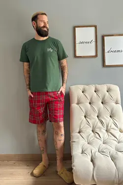 ست خانواده سبز مردانه شورت دار برند Pijamaevi کد 1686146640
