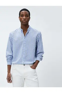 پیراهن دکمه‎دار یقه کلاسیک برند Koton کد 1686479806