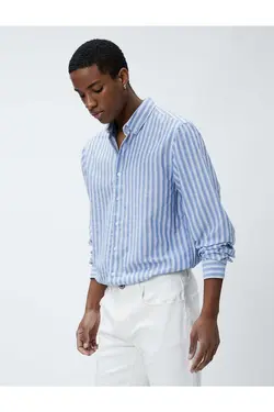 پیراهن دکمه‎دار یقه کلاسیک برند Koton کد 1686479806