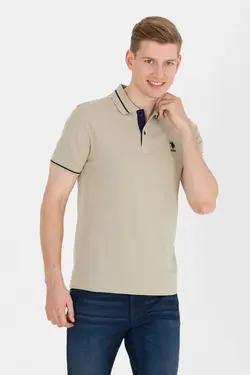 تیشرت ساده یقه سه دکمه یشمی مردانه برند U.S. Polo Assn. کد 1686478641