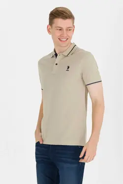 تیشرت ساده یقه سه دکمه یشمی مردانه برند U.S. Polo Assn. کد 1686478641