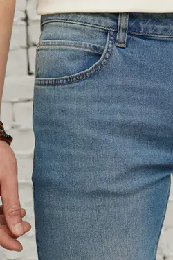 شلوار جین اضافی برش اسلیم فیت کشی پنبه ای آبی نفتی خطر قالب تنگ مردانه برند AC&amp;Co / Altınyıldız Classics کد 1686469630