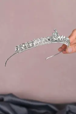 تاج عروس نگین دار حنایی شاتل اکسسوری برند Bontex کد 1686510701