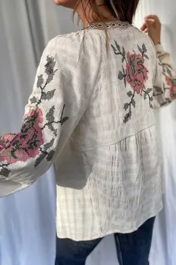 کت قلاب دوزی شده رنگ گل رز بژ زنانه برند FURKAN EXCLUSIVE کد 1686582689