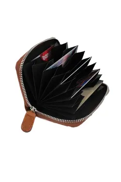 کیف پول جا کارتی زیپدار چرم واقعی برند eddesign کد 1686746844