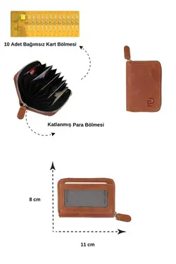 کیف پول جا کارتی زیپدار چرم واقعی برند eddesign کد 1686746844