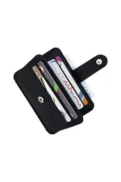 کیف پول shelby جا کارتی چرم اصل مشکی برند Garbalia کد 1686746252