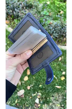کیف پول جا کارتی گشاد رنگ آبی چرم برند ByAkgöz کد 1686744142