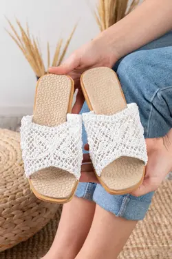 دمپایی حصیر دار بافتنی طرح‎دار پروانه زنانه برند Slipcat کد 1686828815