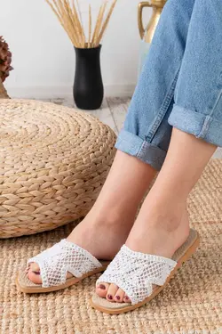 دمپایی حصیر دار بافتنی طرح‎دار پروانه زنانه برند Slipcat کد 1686828815