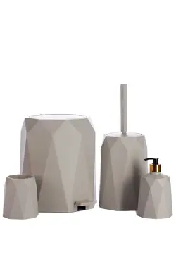 ظرف صابون فرچه دستشویی سطل زباله ست سرویس بهداشتی 4تکه دندان برند okacih کد 1686825243