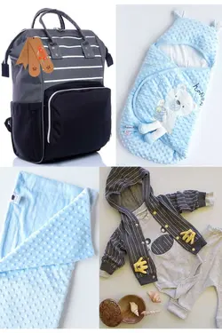 کوله پشتی مراقبت تولد ست بزرگ 4تکه خروج) پتو، بیمارستان قنداق کردن نخود 100پنبه (عزیزم برند Necix's کد 1687005317