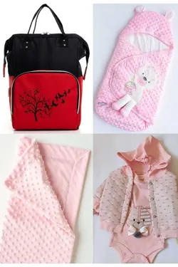 کوله پشتی مراقبت تولد ست بزرگ 4تکه خروج) پتو، بیمارستان قنداق کردن نخود 100پنبه (عزیزم برند Necix's کد 1687005071