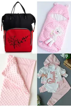 کوله پشتی مراقبت تولد ست بزرگ 4تکه خروج) پتو، بیمارستان قنداق کردن نخود 100پنبه (عزیزم برند Necix's کد 1686987632