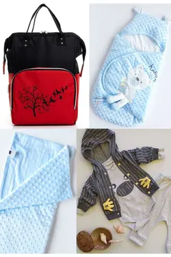 کوله پشتی مراقبت تولد ست بزرگ 4تکه خروج) پتو، بیمارستان قنداق کردن نخود 100پنبه (عزیزم برند Necix's کد 1686976224