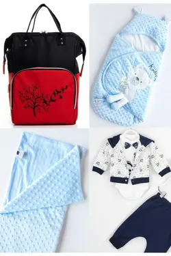 کوله پشتی مراقبت تولد ست بزرگ 4تکه خروج) پتو، بیمارستان قنداق کردن نخود 100پنبه (عزیزم برند Necix's کد 1686976263