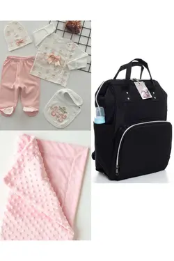 پتو کیف کوله پشتی مراقبت ست کودک نخود 100پنبه برند DERİNBEBE کد 1686975610