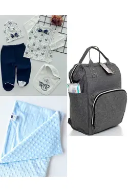 پتو کیف کوله پشتی مراقبت ست کودک نخود 100پنبه برند DERİNBEBE کد 1686934210