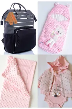 کوله پشتی مراقبت تولد ست بزرگ 4تکه خروج) پتو، بیمارستان قنداق کردن نخود 100پنبه (عزیزم برند Necix's کد 1687098605