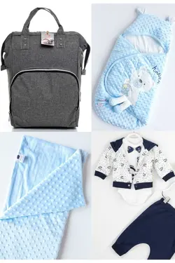 کوله پشتی مراقبت تولد ست بزرگ 4تکه خروج) پتو، بیمارستان قنداق کردن نخود 100پنبه (عزیزم برند Necix's کد 1687098331